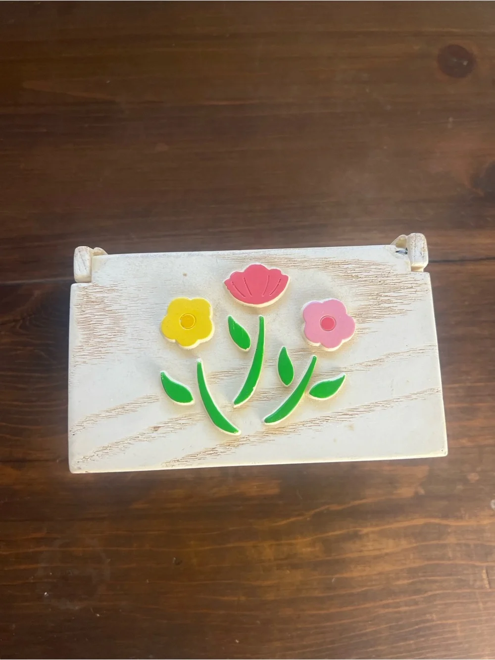 Vintage 60s wooden Floral Recipe Box